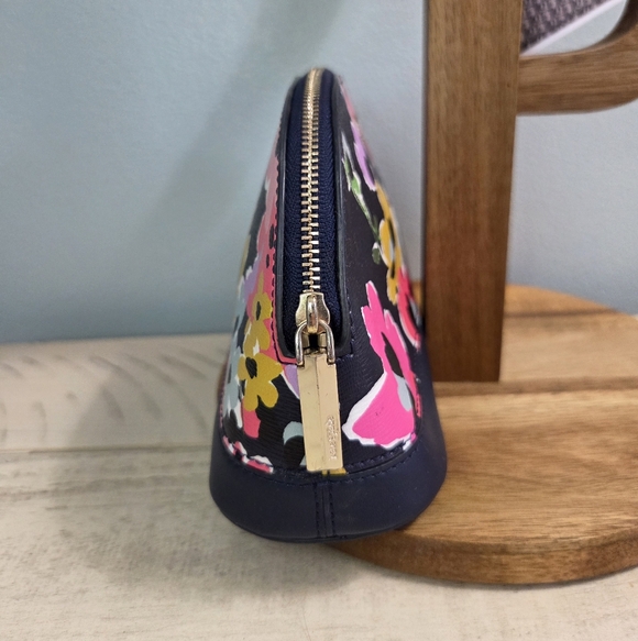 Kate Spade New York Sylvia Wildflower Bouquet Medium Dome Cosmetic Bag, NAVY EUC - Picture 4 of 10